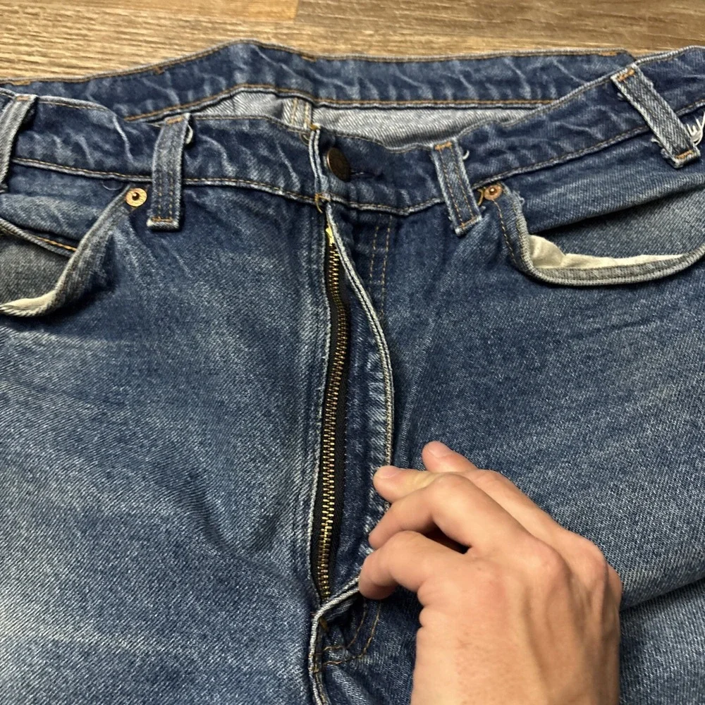 Vintage 80s Levi's Jeans Men's 36X36 20505-0217 Orange Tab Made in USA Act 35x35